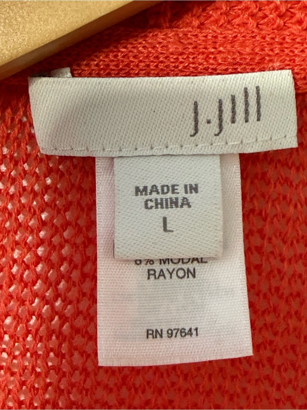 J. Jill Open-Front Orange Cardigan Sweater linen blend flaw - Picture 2 of 9